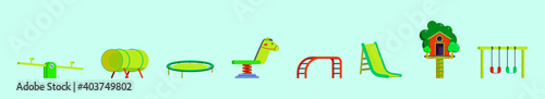 set of playground cartoon icon design template with various models. vector illustration isolated on blue background