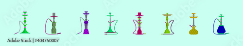 set of nargile cartoon icon design template with various models. vector illustration isolated on blue background