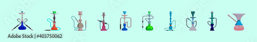 set of nargile cartoon icon design template with various models. vector illustration isolated on blue background