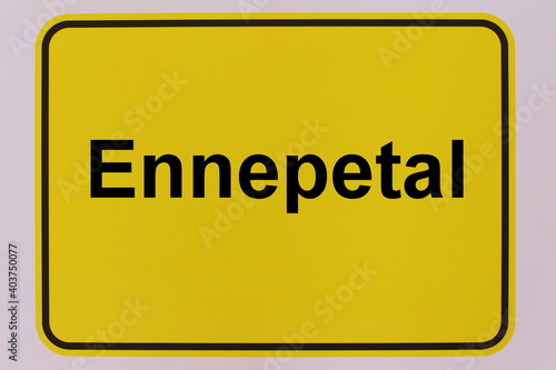 Illustration eines Stadteingangsschildes der Stadt Ennepetal photo