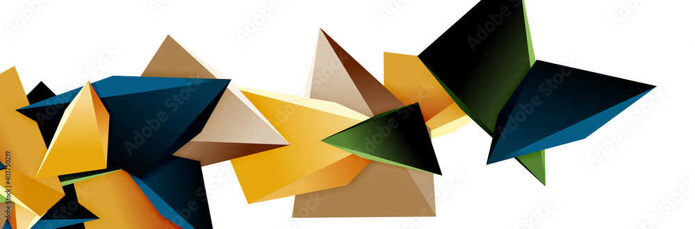 Triangle mosaic abstract background, 3d triangular low poly shapes. Geometric vector illustration for covers, banners, flyers and posters and other Triangle mosaic abstract background, 3d triangular low poly shapes. Geometric vector illustration for covers, banners, flyers and posters and other
