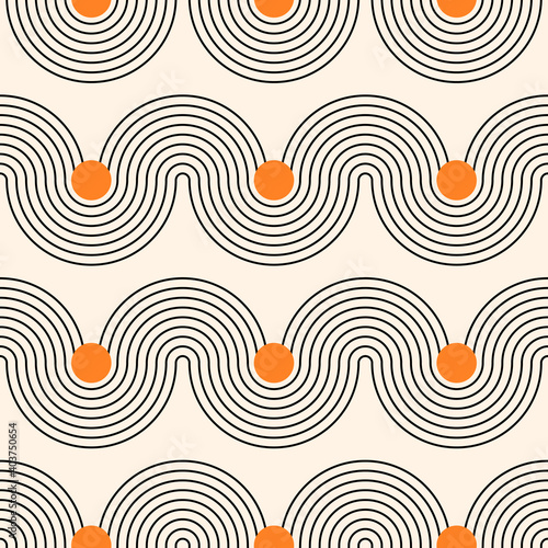 Seamless pattern with geometric shapes. Boho style.