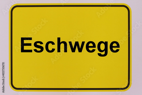 Illustration eines Stadteingangsschildes der Stadt Eschwege photo