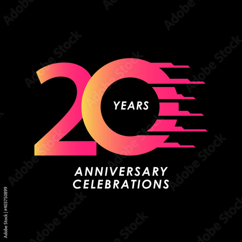 20 Years Anniversary Celebration Number Vector Template Design Illustration