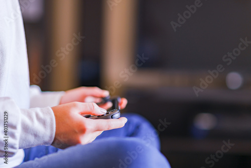 Lifestyle of Japanese girl playing game