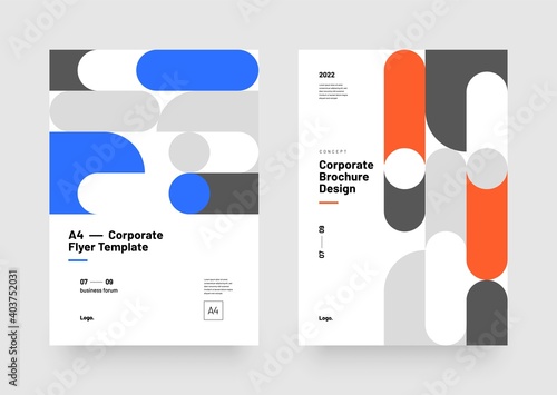 Corporate vector layout template with abstract geometric shapes for seminars, conference, poster companies or any business related.