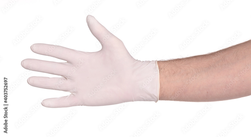 Latex glove isolated on white background