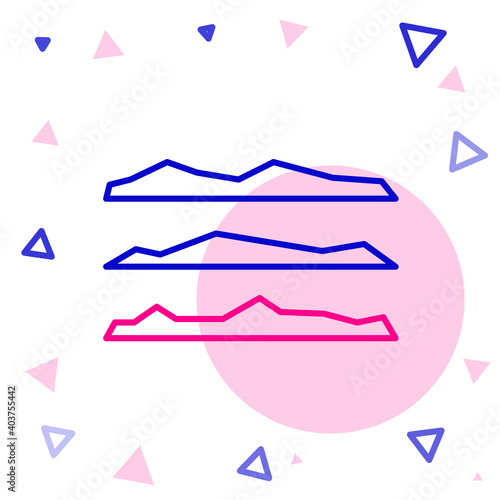 Line Strips of cocaine or heroin drug icon isolated on white background. Colorful outline concept. Vector Illustration.