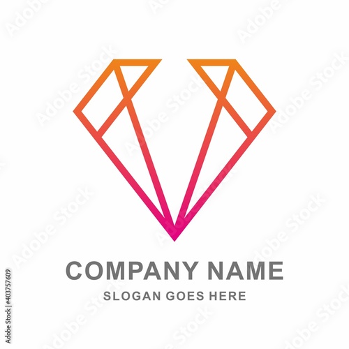 Luxury Diamond Beauty Jewelry Fashion Accessories Business Company Stock Vector Logo Design Template