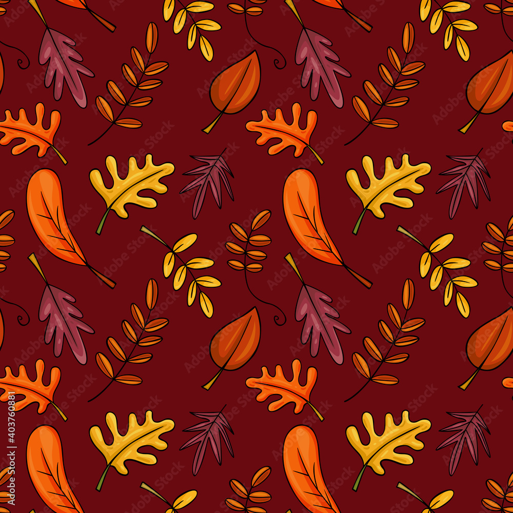 Seamless background with autumn leaves Seamless background with autumn leaves