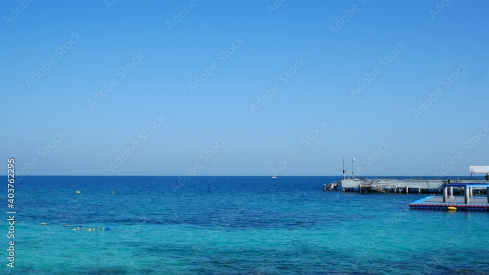 Beautiful Beach with turquoise water with port. Beautiful Beach with turquoise water with port.