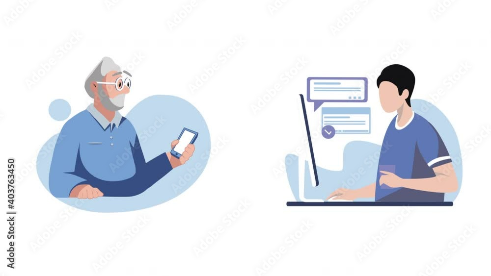Cartoon people on videoconference isolated on white in 4k video. Cartoon people on videoconference isolated on white in 4k video.