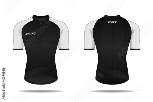Specification Cycling Jersey Shirt Mockup  isolated on white background , Blank space on the shirt for the design and placing elements or text on the shirt , blank for printing , vector illustration