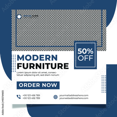 Modern furniture social media or instagram  post design template