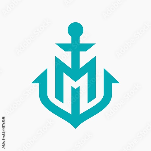M letter with anchor logo