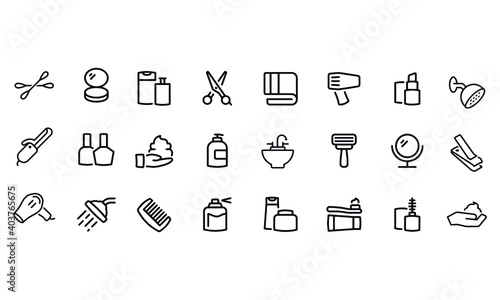 beauty salon black line  vector design 
