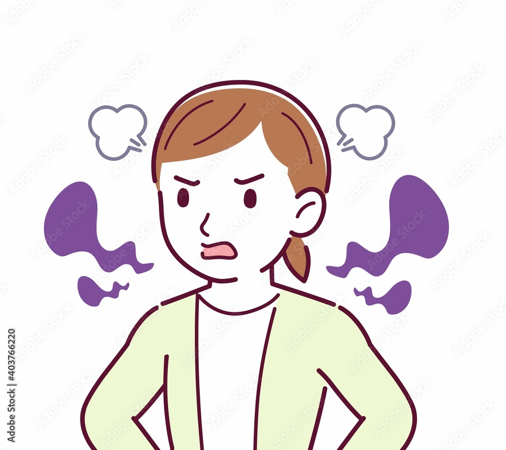 Young woman in a cardigan_smell Young woman in a cardigan_smell
