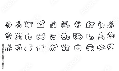 Insurance icons vector design 