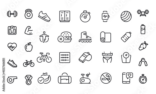  Sport and Fitness Icons Set