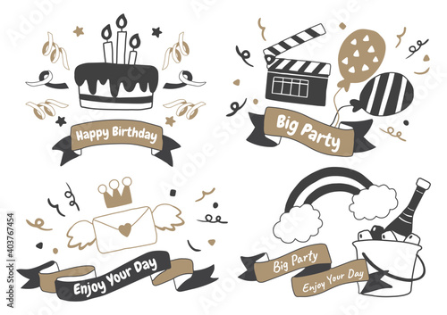 Canvas Print Party label Vector Logo for banner