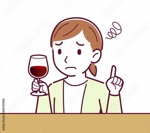 Young woman in a cardigan_wine