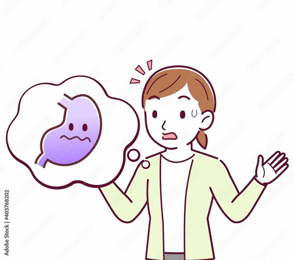 Young woman in a cardigan_stomach Young woman in a cardigan_stomach