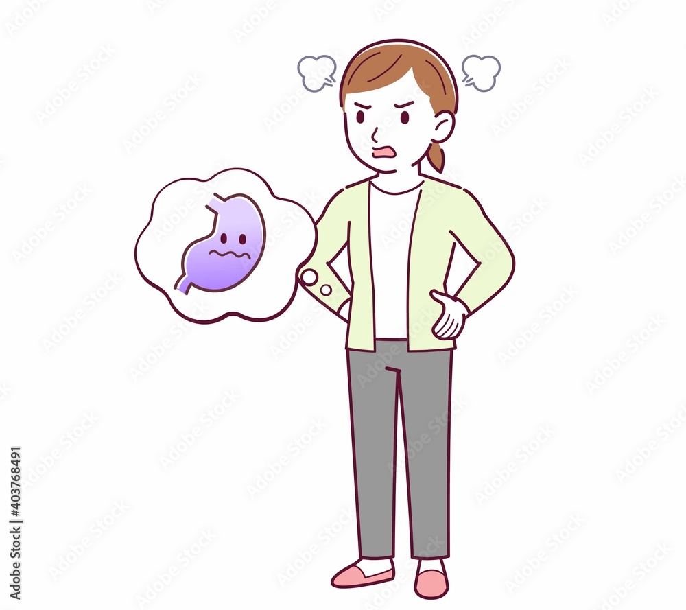 Young woman in a cardigan_stomach Young woman in a cardigan_stomach
