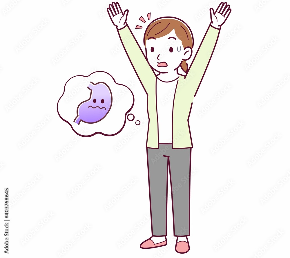 Young woman in a cardigan_stomach Young woman in a cardigan_stomach