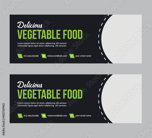Vector illustration, creative business social media banner template. can be used for all Restaurant cover needs