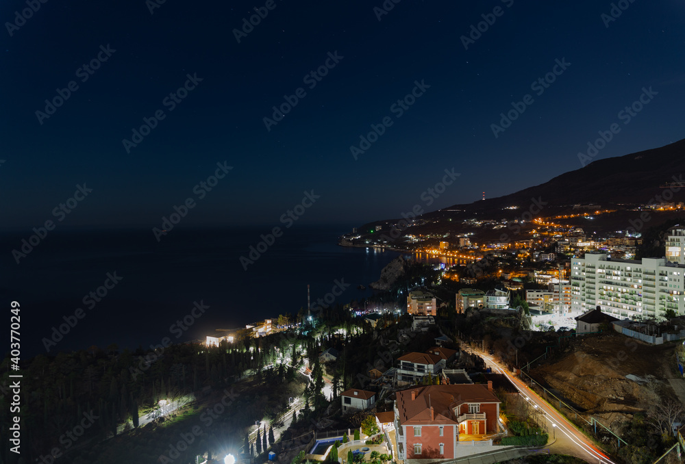 View from the apart-hotel Gurzuf Riviera in Crimea. Gurzuf. Russia. 12.30.2020 View from the apart-hotel Gurzuf Riviera in Crimea. Gurzuf. Russia. 12.30.2020