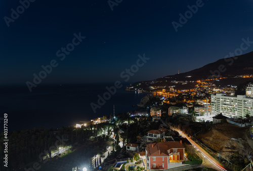 View from the apart-hotel Gurzuf Riviera in Crimea. Gurzuf. Russia. 12.30.2020