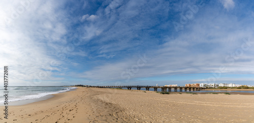 panorama view of the beach and lagoon at Isla Cristina in Andalusia
