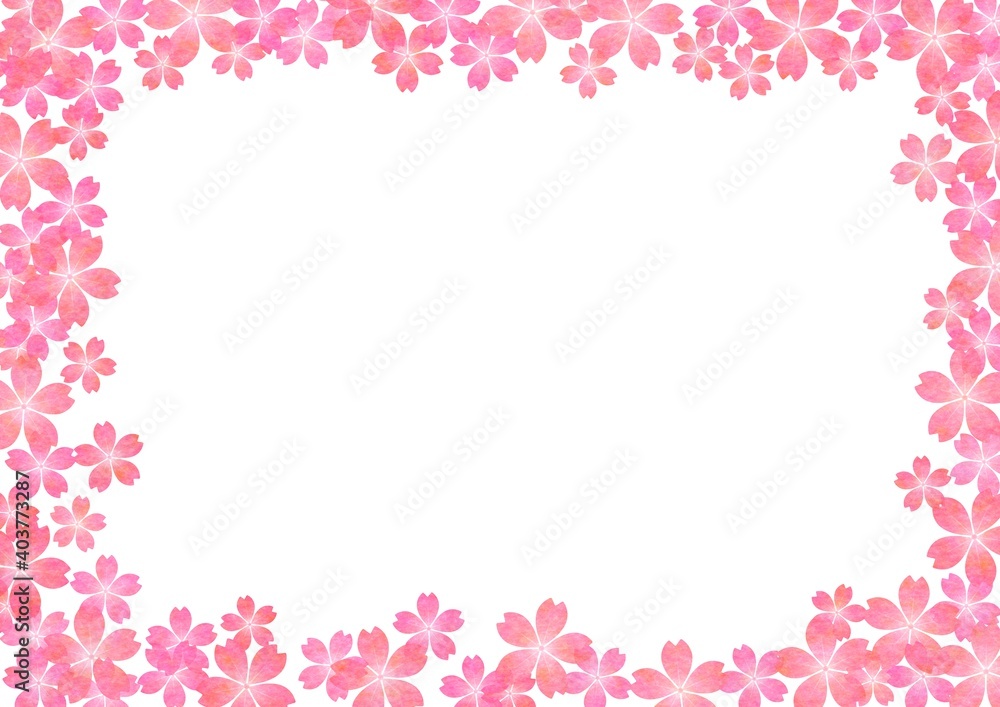 画面が桜の花で囲まれたフレーム素材 no.01
