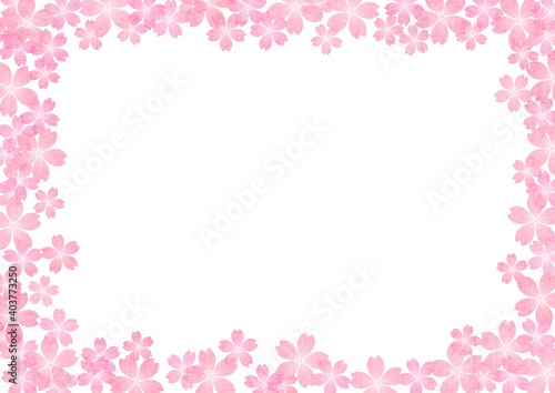 画面が桜の花で囲まれたフレーム素材 no.02  © tota