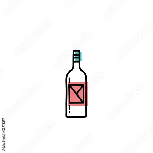 wine bottle and icon