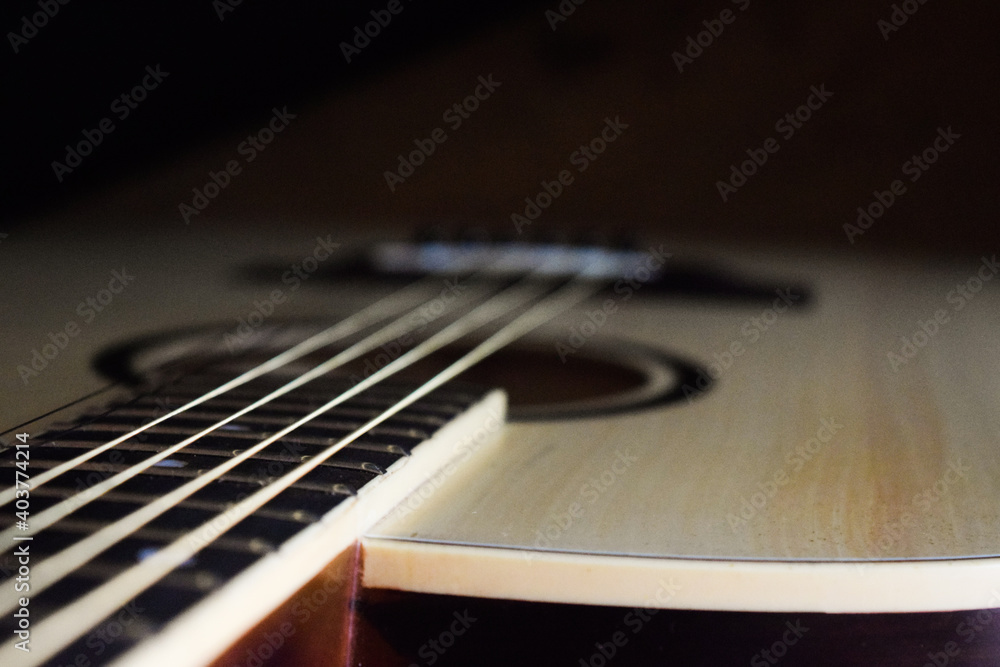 Fototapeta premium acoustic guitar close up