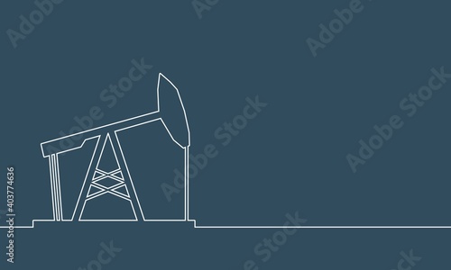 Oil derrick outline 3D icon. Energy and power thin line style silhouette