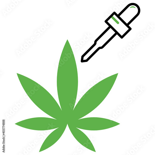 Cannabis Leaf with Droplet Concept, Vector Icon design,  Marijuana and psychoactive drug Symbol on white background, Hashish and Hemp Sign, 