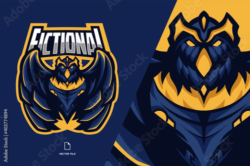 bird robot mascot esport gaming logo illustration template