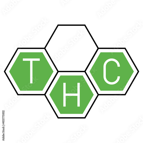 THC Lab Sign Concept Vector Color Icon Design, Marijuana and psychoactive drug Symbol on white background, Hashish and Hemp Sign,
