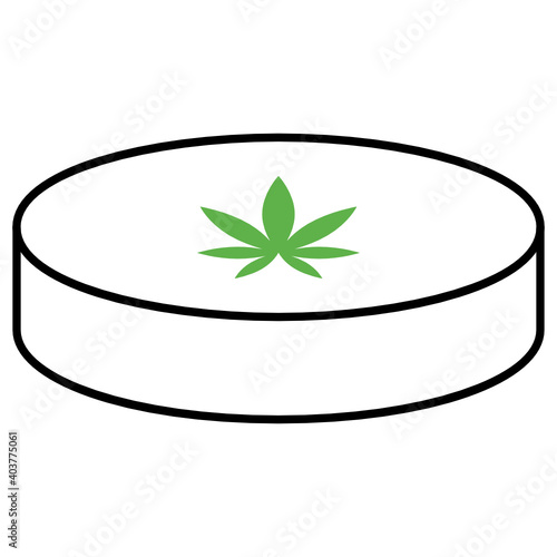Cannabis Pill Concept Vector Color Icon Design, Marijuana and psychoactive drug Symbol on white background, Hashish and Hemp Sign,