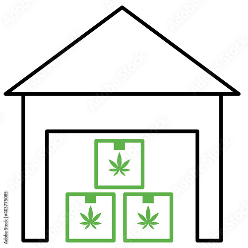 Indoor storage of medical cannabis plant vector color icon design, Marijuana and psychoactive drug Symbol on white background, Hashish and Hemp Sign,