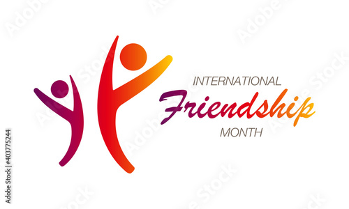 Vector illustration on the theme of International Friendship Month observed each year during February across the globe.