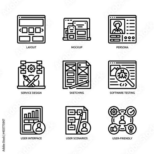 UX/UI Design icons set