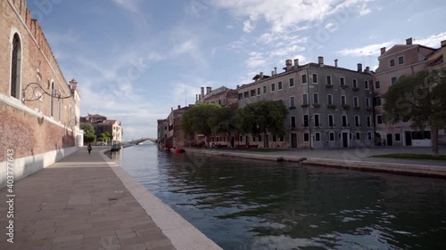 Wallpaper Mural Walking close to a canal in Venice Italy looking at the blue sky. Torontodigital.ca
