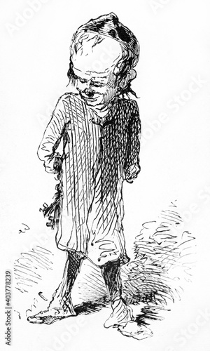 Fotografie Humor rough illustration of a church man with big head in the state of Parahiba, Brazil