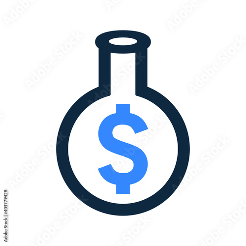 Alchemy, chemical glass retort icon. Editable vector isolated on a white background.