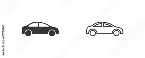 Car black silhouette icon. Vector isolated illustration