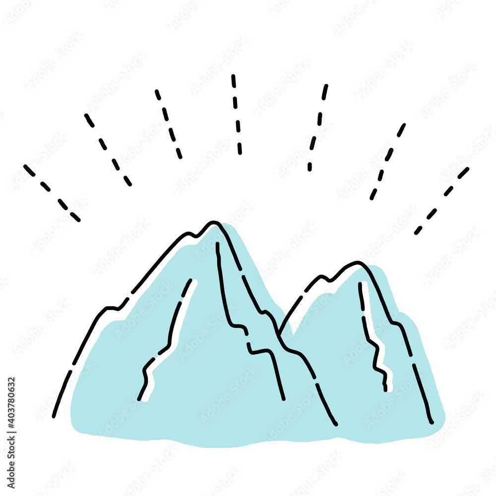 手書き風 雪山のイラスト 山 アウトドア キャンプ Stock Illustration Adobe Stock
