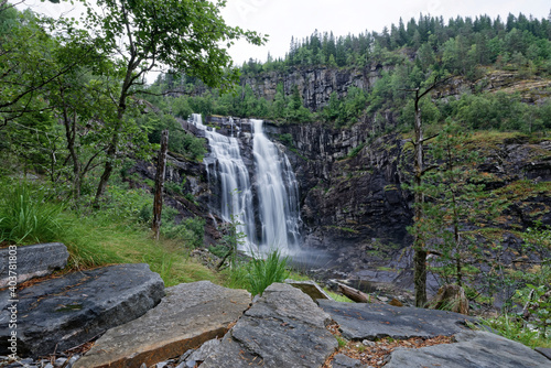 Norwegen - Vossevangen - Skjervsfossen Wasserfall photo